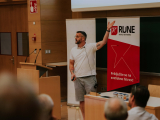 Tomaž Zaman presenting about his CPE/Router